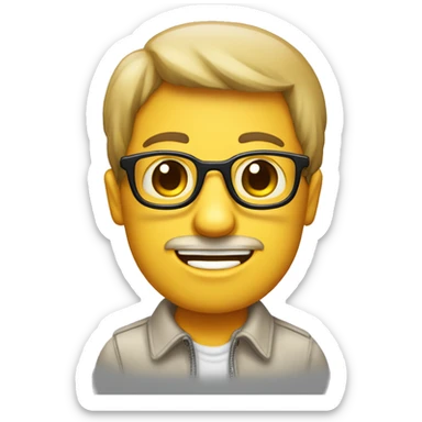 Genera un enano con gafas de sol y muchos granos  sticker