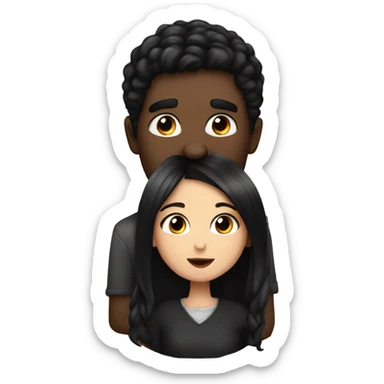 European man with Black Haie kissed a european Girl with black hair  sticker