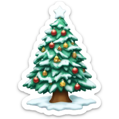 A snowy crazy Christmas tree sticker