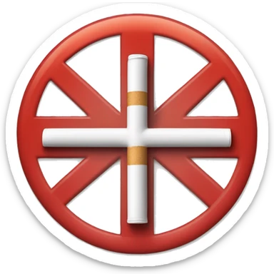 sorry i would like this to look just like the example below in which a cigarette is within a red (outline) circle and a single cross-hash is extends from top-right to bottom-left over the symbol. i'dlike to replace th cigarette symbol with the maple leaf sticker