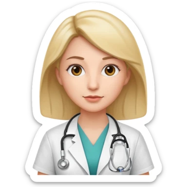 doctor woman without stetoscop sticker
