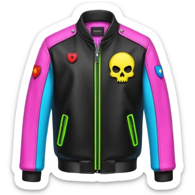 neon color Russian underground fashion jacket sticker