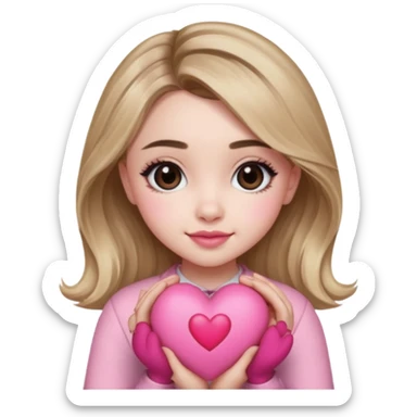 Sabrina Carpenter with a pink heart sticker