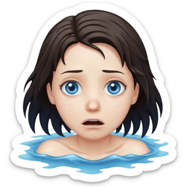 Tête qui se noit dans l’eau sticker