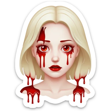 lady with blood pouring sticker
