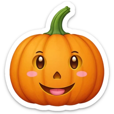 Cute Pumpkin with blush nd cute face like a doodle sticker