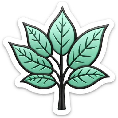 Environnement (Environment), 3D techy icon with black and mint green (#B5F4D3) color scheme, eco-friendly technology with leaf and circuit patterns sticker