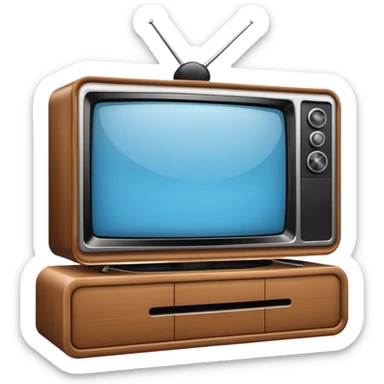 TV on a stand, entertainment center sticker