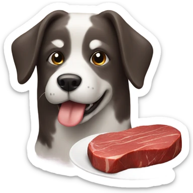 dog with a gourmet steak sticker