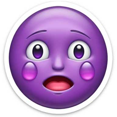 Crying emoji with a aubergine sticker