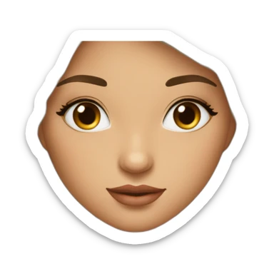 lola cheuveux brun long lise avec des cils et une peaux claire sticker