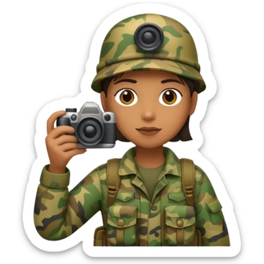 
wildlife photographer, camouflage clothe sticker