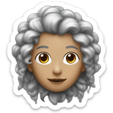 Elfe noir avec les cheveux bouclés sticker