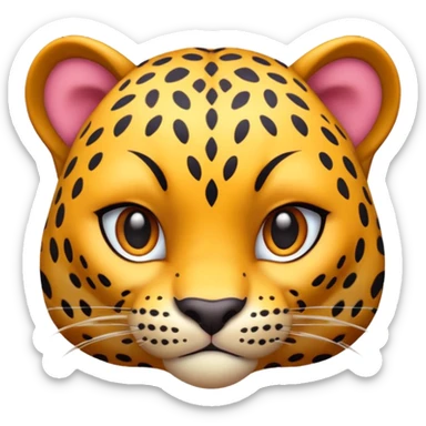 exotic leopard character, spotted fur, cute fierce face, 3D cartoon, mobile game icon style, clean background, no text, no watermark
 sticker