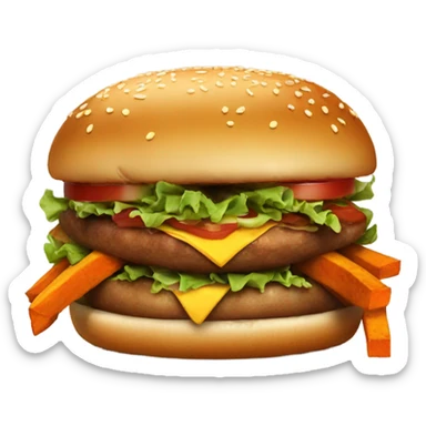 Big burger and sweet potato fries  sticker