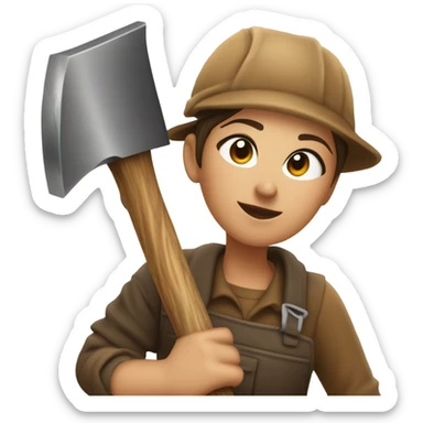 My wife chopping wood sticker