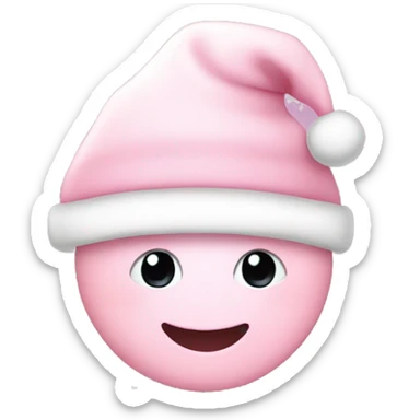 Light pink Santa hat with sparkly snowflakes  sticker