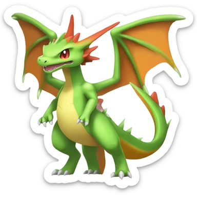 Anthro Cool Edgy Legendary Fakemon-Pokémon-Flygon-Charizard-Fantasy-Creature With Full Body Detailed High Quality sticker