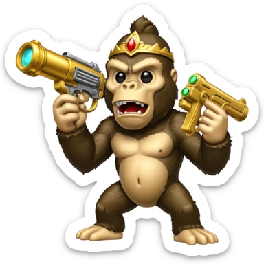 King Kong goofy emoji with ray gun from COD Zombiesr sticker