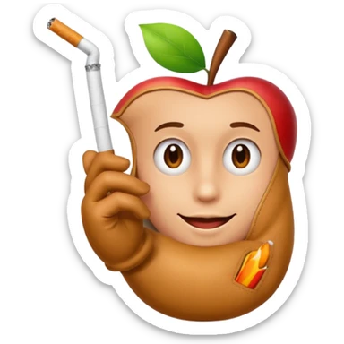 white cartoon glove hand inspired by Mickey Mouse holding a cigarette with a relaxed gesture, Apple emoji style sticker