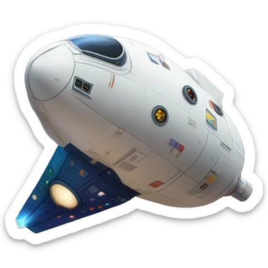 nave espacial de colores sticker