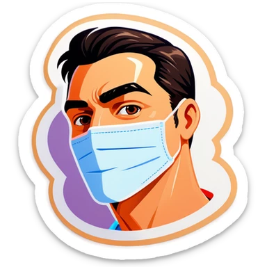 Man doing skincare sticker