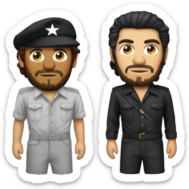  Che Guevara vestito con camicia nera e calvo sticker