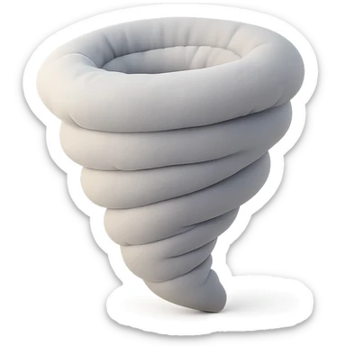 plush cushion tornado, stylized and cute sticker