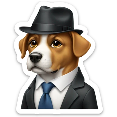Dog wearing a suit and fedora sticker
