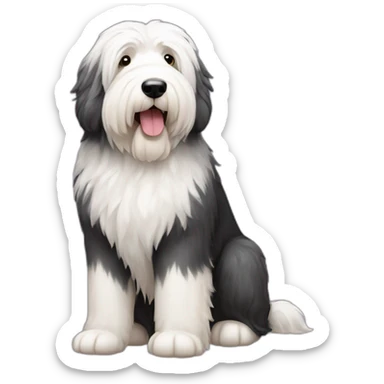 Dog old english sheepdog full-height sticker