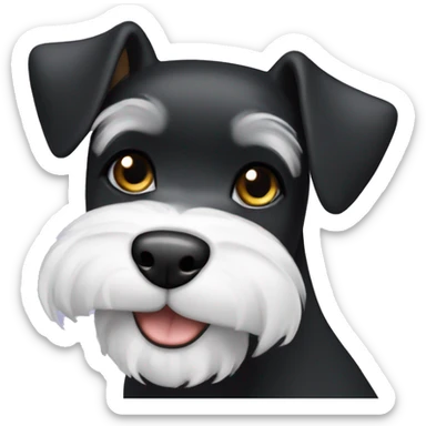 Mini schnauzer black with white mustache and eyebrows  sticker