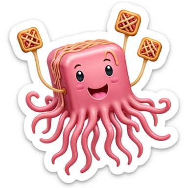  SPAM meat melted pink dripping sauce flying spaghetti monster sticker
