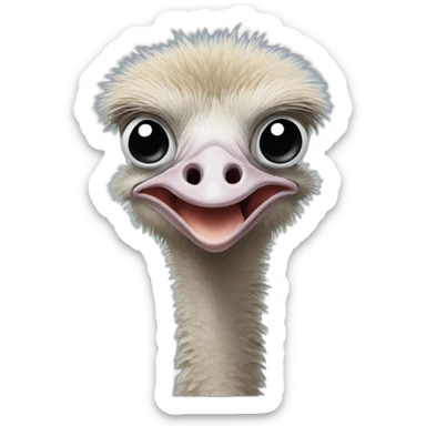 ostrich with the head in the sand sticker