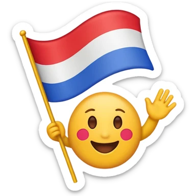 une emoticone avec un drapeau pour dire c'est gagné sticker
