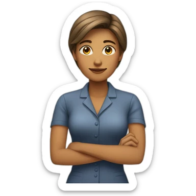 una mujer joven que ama su trabajo sticker