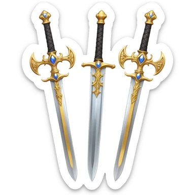 Two Golden royal swords with gold blades sticker