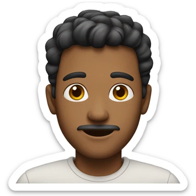 man with two skin tones (one half of this face will be one colour and the other half will be a different colour) sticker