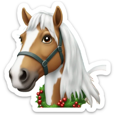 Christmas horse sticker