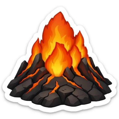mars with fire and lava on it sticker