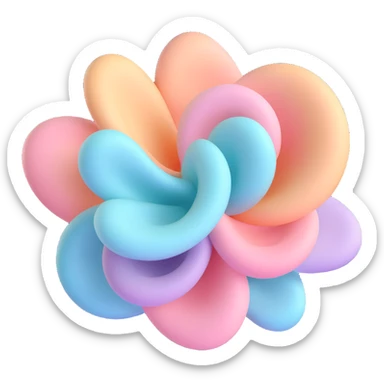 3D emoji of the word WIND, soft pastel colors, bubbly and airy appearance, swirling sticker