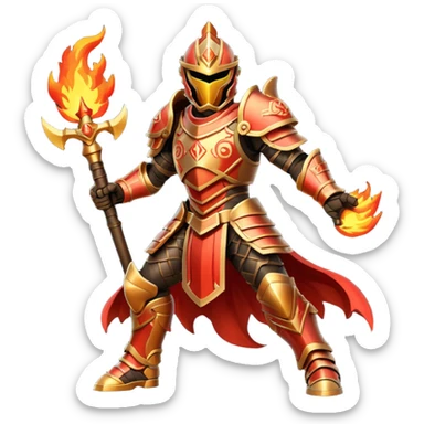 fire armored warrior sticker