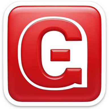 A bold white capital letter C inside a red rounded square, flat emoji design, shiny light reflection, in the same style as the 🅱️ emoji, transparent background, the letter C is large and centered sticker