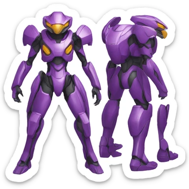 a XLR8-Genesect-Raptor-Fakémon—hybrid with a futuristic visor-helmet full body sticker