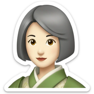 female-in-the-heian-era-with-short-hair-and-a-scarf sticker