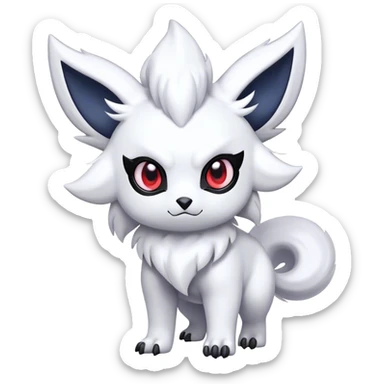 Epic Shiny Cool Cute Kawaii Absol-Zorua-Pokemon-fakemon-hybrid-animal Full Body  sticker