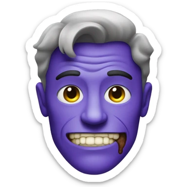 two-face, havey dent, half purple face sticker