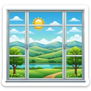 Windows with outdoor view sticker