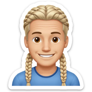 A white ton skin man with braided hair sticker