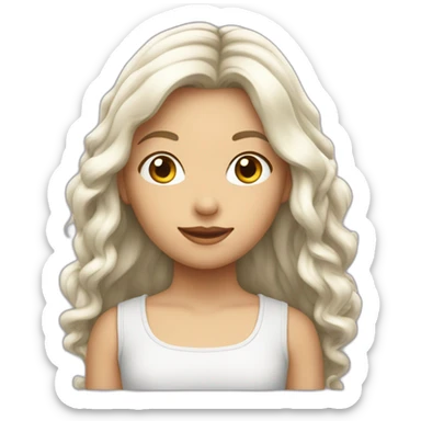 Fille adolescente blanche avec cheveux châtains sticker