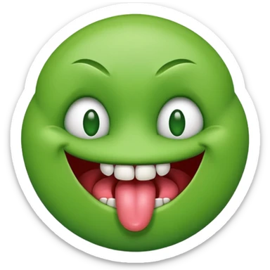 emoji with money eyes with teeth coming out of tounge sticker